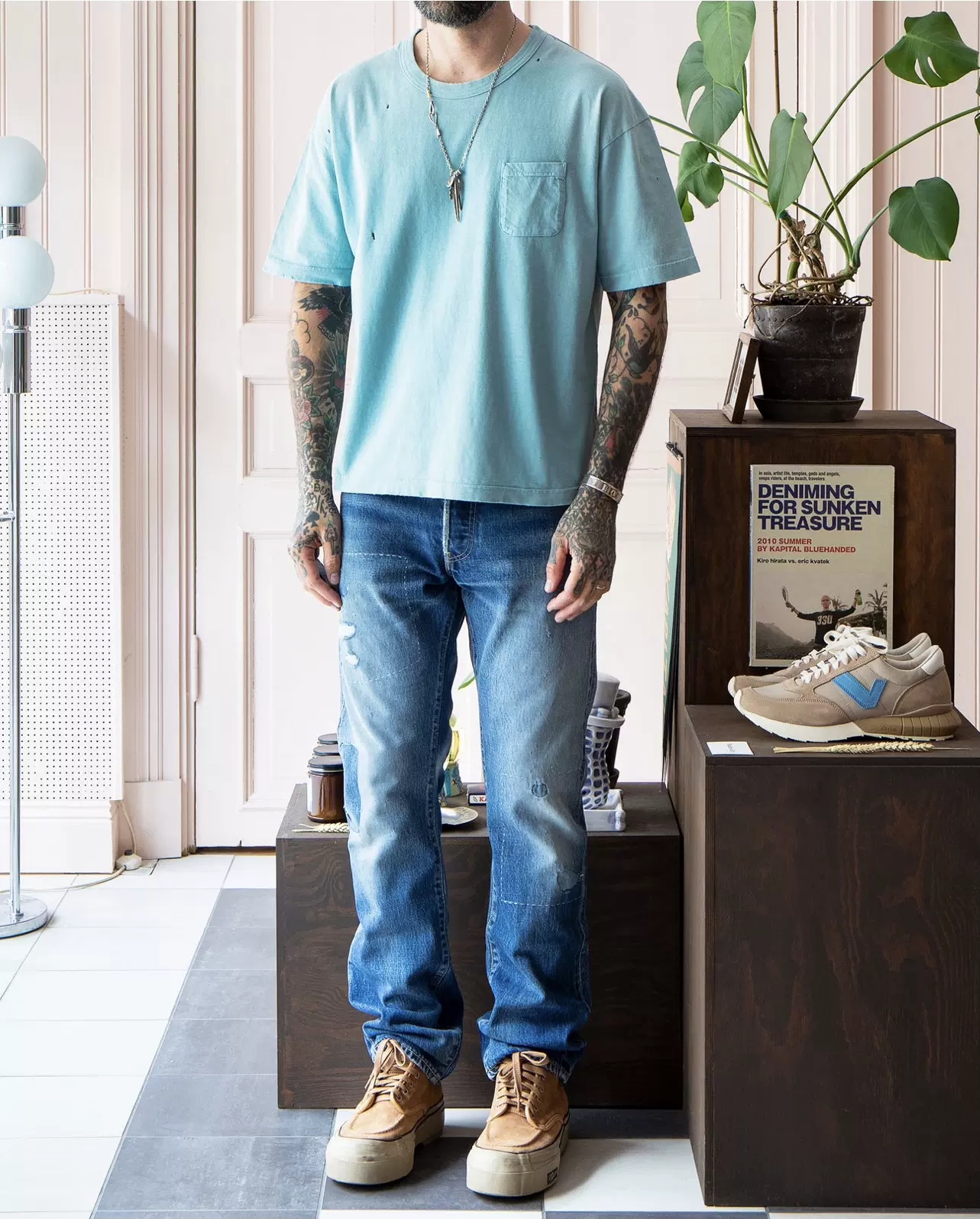 visvim AMPLUS TEE S/S（U.D.）22ss サイズ5 NAVY