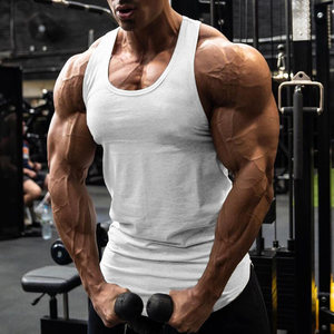 
European and American light plate slim sports vest men's summer solid color U-neck pullover fitness base sweat vest simple trend