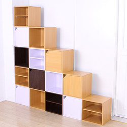  Nordic Style Wooden Modular Storage Rack with Compartments for Miscellaneous Items, Small Storage Cabinet with Doors