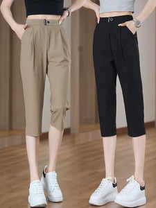 
Ice silk three-point thin shorts women's summer 2026 new style small loose slimming sports quick-drying harem pants