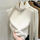 Double -sided vungle high -necked bottom shirt female autumn and winter new slim top -fitting warm -up, warm inner with velvet long -sleeved T -shirt
