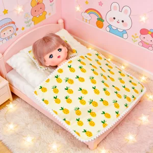 
26cm Milumele Doll Doudou Cherry Bedding Set Baby Play House Practice Creative Sleeping Bedding