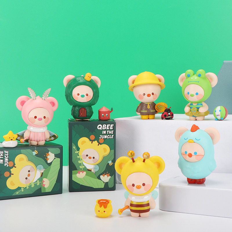 Qbee Jungle Blind Box Mini Desktop Decoration - Handmade Ornaments