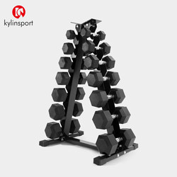 Household Hexagonal Dumbbell Rack Professional Fixed Storage Rack Gym Commercial Combination Set Three-Layer Dumbbell Rack Holder