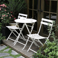 Balcony Wrought Iron Folding Small Table and Chair Set, Popular on Tiktok, Three-Piece Set for Outdoor Terrace, Courtyard, Leisure Coffee Table, Dining Table