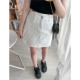 SA Xiaoshu 2022 New Irregular button High -waist Vocal denim skirt Female label design feel short skirt