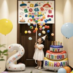 Birthday Balloon Rain Waterfall Little Girl Children's Party Ceremony Atmosphere Scene Decoration Backdrop