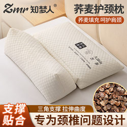 Zhimengren Buckwheat Hull Cervical Pillow, Neck Support Pillow, Sleep Aid Triangle Pillow, Adult Sleeping Neck Protection Pillow
