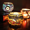 2 free shipping mosaic glass candle holder european style retro ornament gift romantic bar candle cup home decoration