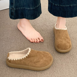 Birkenstock Women's Shoes 2025 New Autumn and Winter Fashion Versatile Plush Slippers Slip-On Closed-Toe Half Slippers