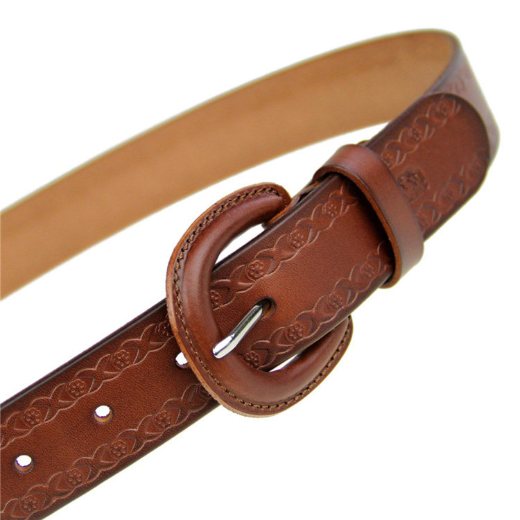 食草堂正品防过敏皮带男士女式款腰带真皮针扣休闲头层纯牛皮百搭