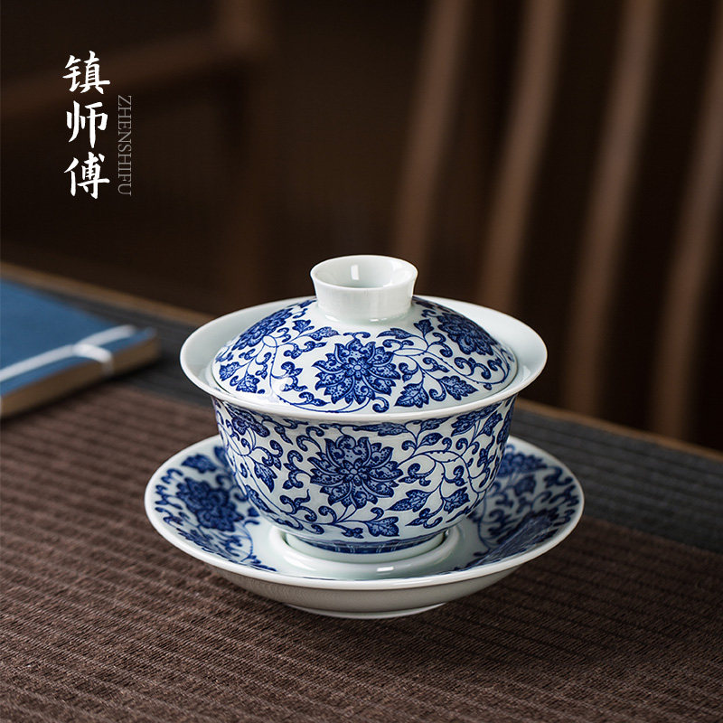 青花盖碗｜老茶专属-淘宝逛一逛