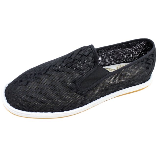 Old Beijing cloth shoes men's breathable deodorant black mesh hollow ...