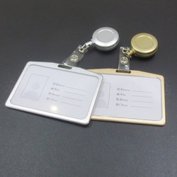 Metal Aluminum Alloy Card Holder with Retractable Easy-Grip Clip for Work Id Cards, Employee Badges, Nurse Badges