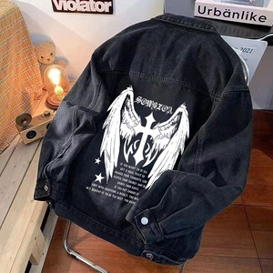 American INS retro denim jacket Men's Spring and Autumn Tide Brand High Street Loose Oversize jacket top