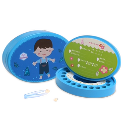 Children's deciduous tooth memorial box girl boy tooth storage box baby gift replacement tooth fetal hair preservation wooden gift