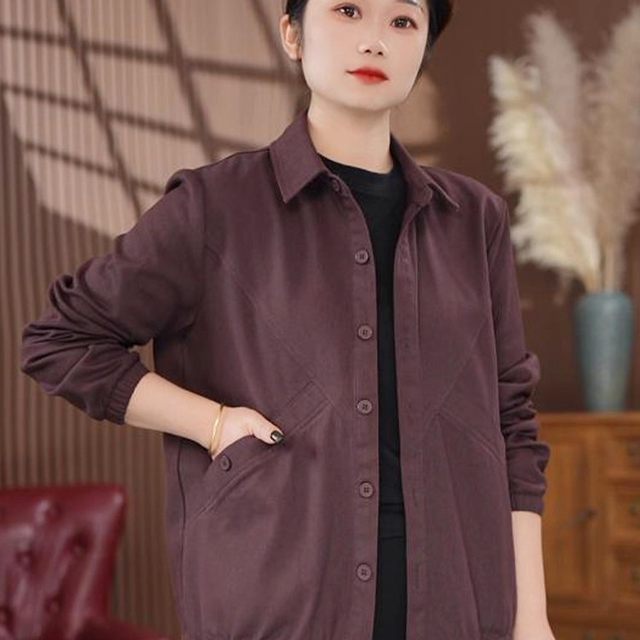 
Casual Solid Color Washed Denim Jacket 2025 Autumn New Fashion Versatile Mother's Wear Large Size Age Reduction Cardigan B3