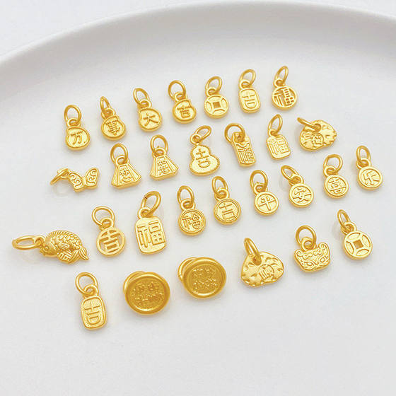 
Sand gold color protection, peace, joy, good luck, good luck brand pendant, handmade diy bracelet, necklace material accessories