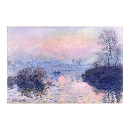 モネ セーヌ川の夕焼け キャンバスウォールアート - オレンジレイク