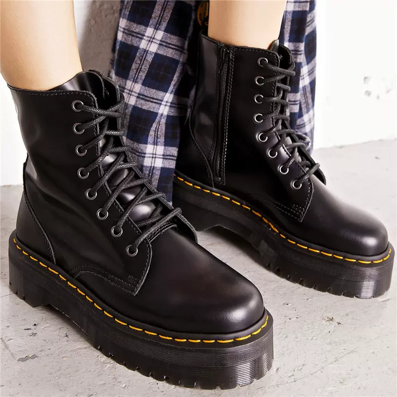 多款)DR.MARTENS Jadon厚底8孔马丁靴高帮黑色mono杨幂15265001-Taobao