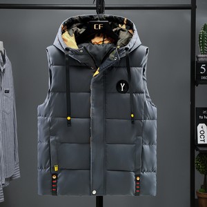 
Vest men's 2025 autumn and winter trendy outer wear loose thickened down cotton vest men's casual hooded vest