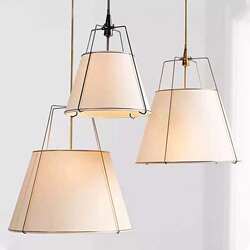 New Chinese-Style Restaurant Chandelier, Simple Modern Minimalist Restaurant Creative American-Style Island Table Bedroom Fabric Study Dining Chandelier