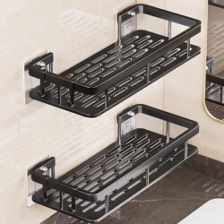 No-Drill Bathroom Corner Shelf, Wall-Mounted Rack for Toilet, Washroom, and Sink Corner Storage