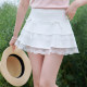 ATAR2025 Summer Women's Sweet Lace Spliced ​​Skirt High Waist Anti-Exposed Bow Cake Short Skirt
