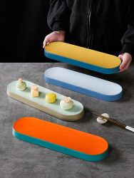 Melamine plate rectangular restaurant barbecue plate plastic hot pot restaurant plate sushi plate commercial tableware set