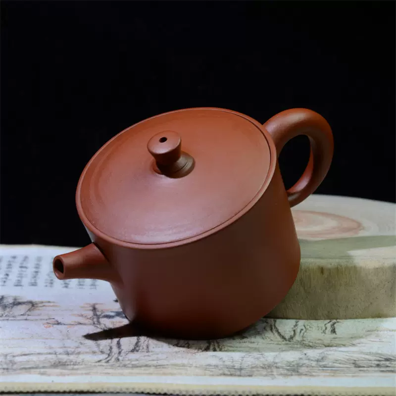 潮州の陶芸家【章燕明造】紫砂茶壺 小ぶり急須 手拉壺技法による