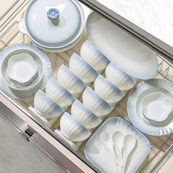 Underglaze Color Tableware Set for Home Use 2025 New High-Value Ceramic Bowls and Plates Bowlware Set for Home Use Housewarming