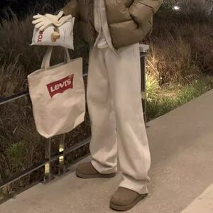 
Korean men's clothing purchasing agent LOGAN high-end pima cotton plus velvet simple style loose straight casual sweatpants-PT3950