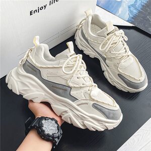 
Men's shoes summer breathable mesh sports shoes 2025 new casual thick-soled running teenager niche dad fashion shoes