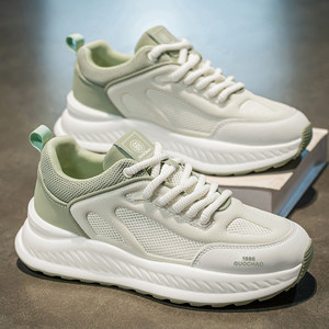 2025 men's shoes new autumn breathable hollow mesh shoes casual and versatile teenager height-enhancing running sports trendy shoes