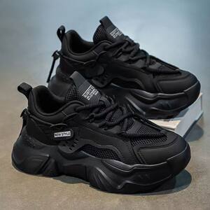 
Men's shoes 2025 new summer trend men's thick sole sports hot mesh breathable casual daddy trendy shoes men