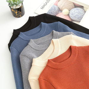 
Zhongda Children's Round Neck Knitted Bottoming Sweater 2025 Boys and Girls Autumn and Winter New Baby Stretch Slim Pullover Sweater