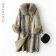 Noble Chinese style mother's winter fur all-in-one coat for women with fox fur collar for middle-aged and elderly sheep sheared fur coats