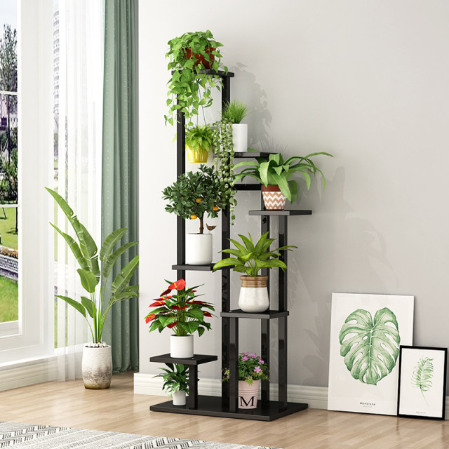 Flower standing rack living room floor -to -ceiling green rack modern ...