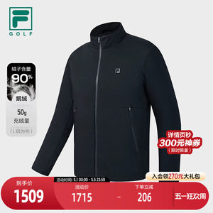 
FILA Official Men's Down Jacket 2025 Winter New Golf Sports Basic Stand Collar Warm Jacket