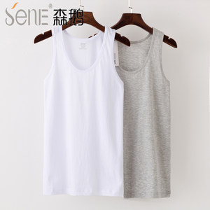 
Senge Pure Cotton Men's Thin Vest Summer Loose Sports Fitness Solid Color Large Size Breathable Base Sweatshirt Old Man Shirt