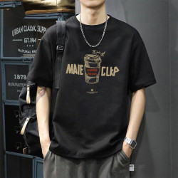 American Retro Hong Kong Style Trendy Heavyweight 100% Pure Cotton Short-Sleeve T-Shirt for Men, Summer Loose Fit, Ins Trendy Brand, Cool Half-Sleeve