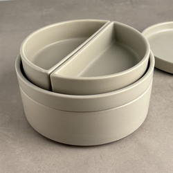 I Go Home Single-Serving Steaming Bowl with Lid and Dish Set, Ceramic Western-Style High-End Picnic Tableware 7505