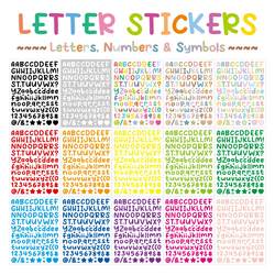 0.5inch Letter Stickers, Multi-Color, Can Be Combined at Will, Notebook and Planner Decoration, Alphanumeric Stickers