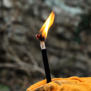 Outdoor camping wax dipped hemp rope picnic barbecue supplies fire starter portable fire rope 29CM handheld model