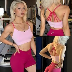 High-End Contrasting Color Sports Bra for Women, One-Piece Anti-Sagging, Push-Up, Shock-Proof Bra, Outer Wear Running Yoga Vest