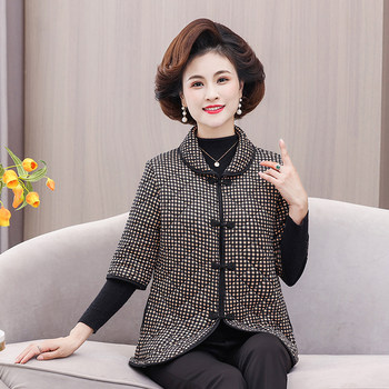 Autumn and winter cotton -thicker cotton coat loose horse clip in the middle sleeve
