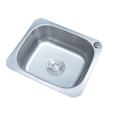 Stainless Steel Sink, Single Bowl, Simple Wall-Mounted Dishwashing Sink, Square Basin Set