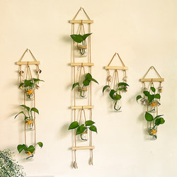 ins Creative Hydroponic Plant Wall-Mounted Glass Vase Decorative Pendant Small Hanging Bottle Fresh and Simple Modern Wall Decoration