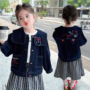 
Girls' coats 2025 autumn new spring clothes baby girls fashionable autumn early autumn thin denim children