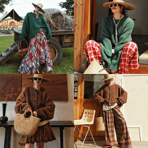 
Mai Xu <Leisure Diary> Retro loose lazy style pullover thickened warm sweater women's autumn and winter knitted top